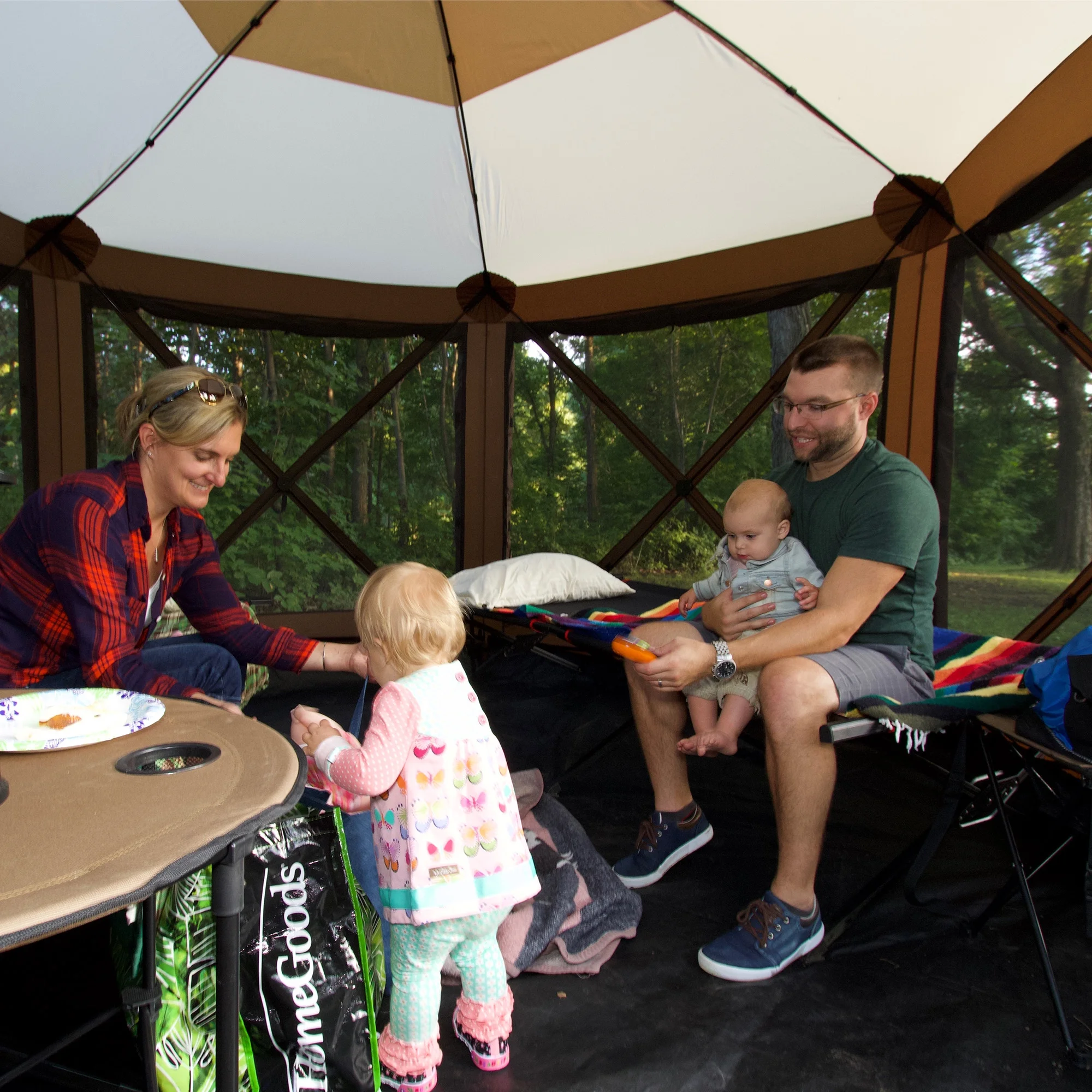 CLAM Quickset Pavilion 12.5' Portable Outdoor Gazebo Canopy Tent with Floor Tarp