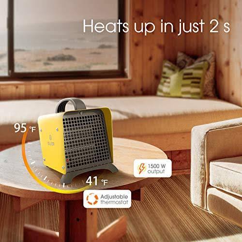 iSiLER Space Heater, 1500W Portable Indoor Heater, Ceramic Space Heater with