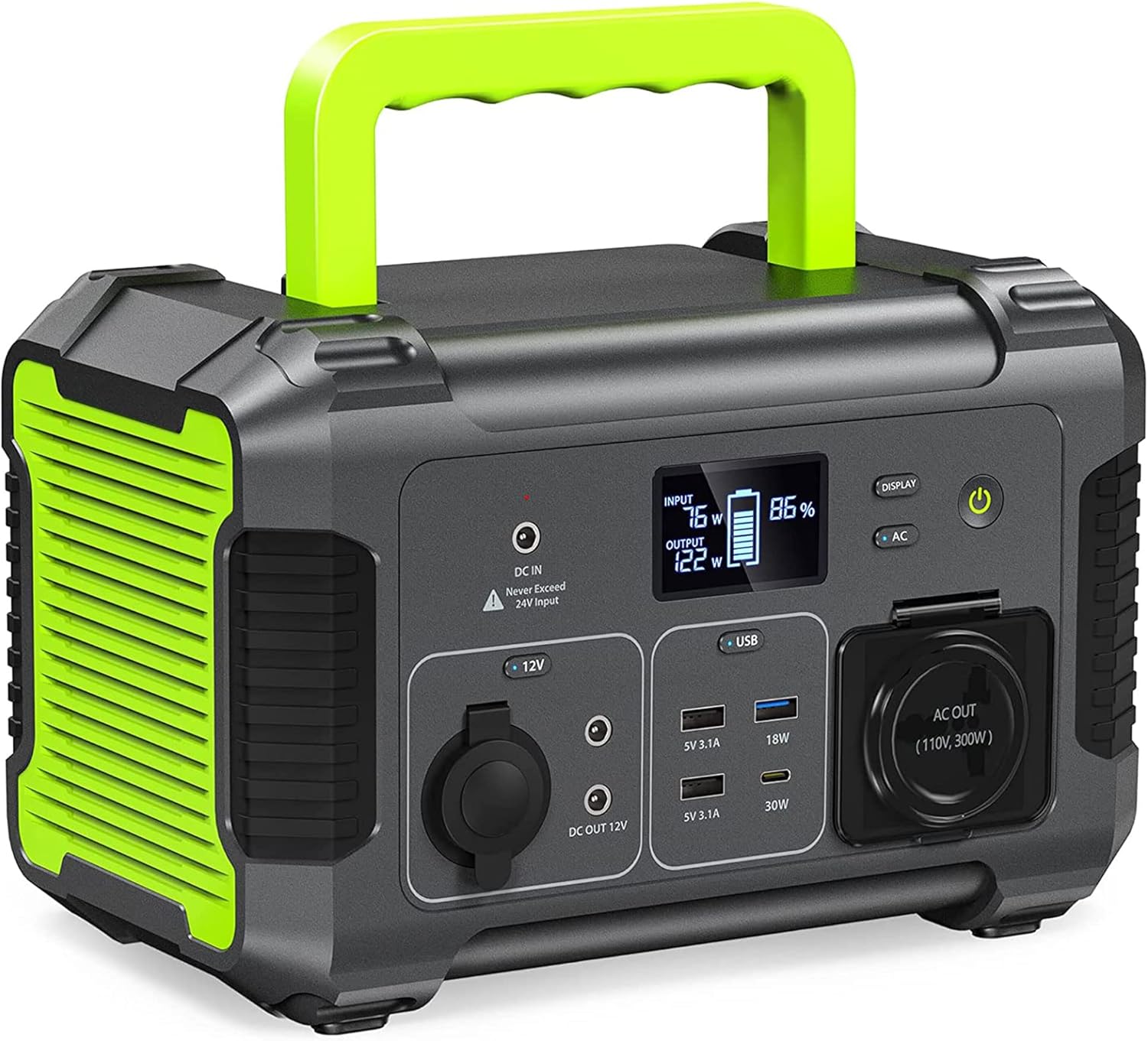 PAXCESS 300W Portable Power Station, 78000mAh Solar Generator Backup Lithium Battery Pack, 110V Pure Sine Wave AC Outlet, QC 3.0 USB-C PD Input/Output ?for Home Emergency Outdoor RV/Van Camping Power