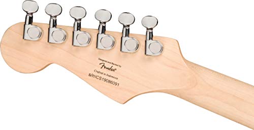 Fender Squier 3/4 Size Kids Mini Left-handed Stratocaster Electric Guitar Learn-to-Play - Black Bundle with Amp, Cable, Tuner, Strap, Picks, Online Lessons, and Austin Bazaar Instructional DVD