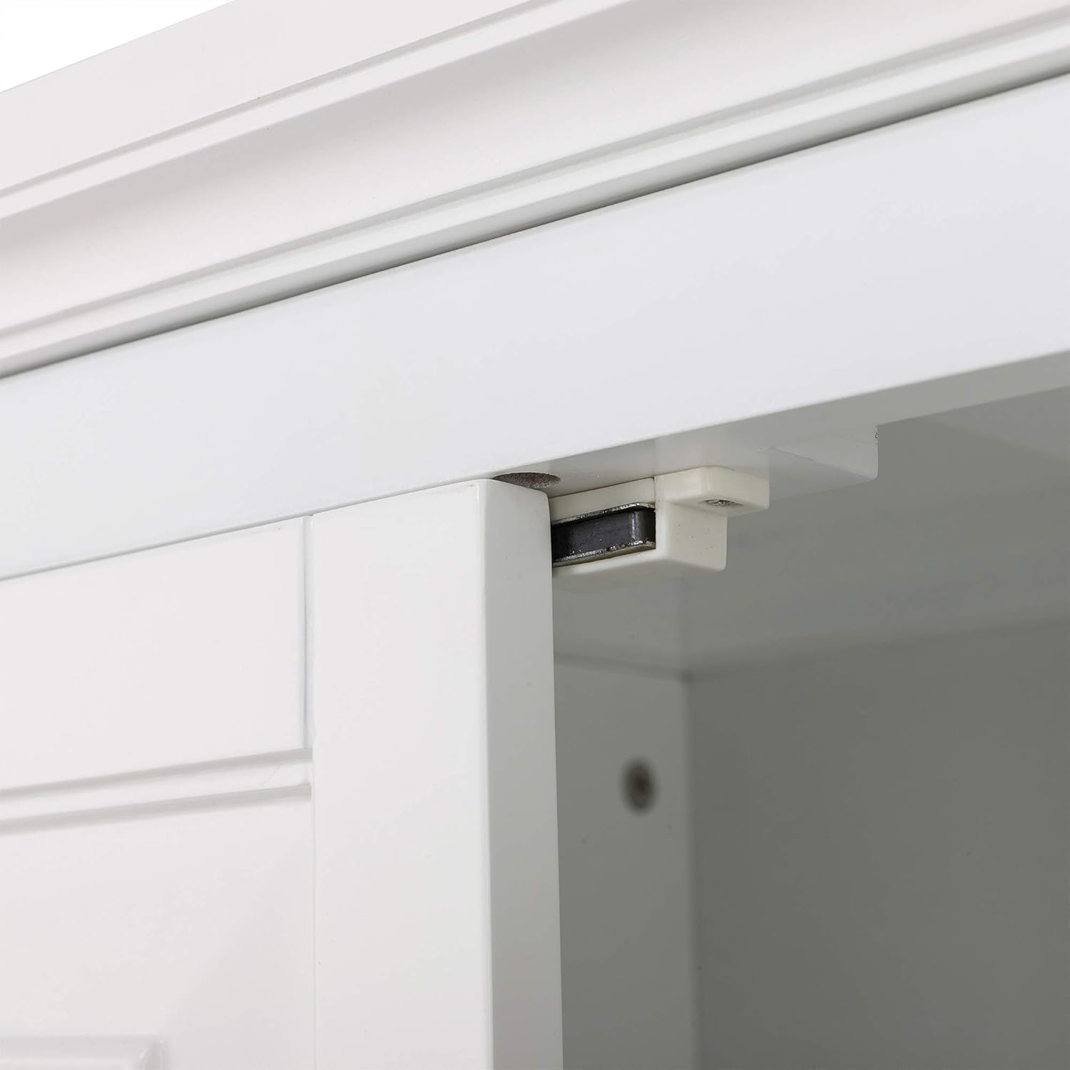 Elegant Home Fashions St. James Bathroom Storage Linen Cabinet, White