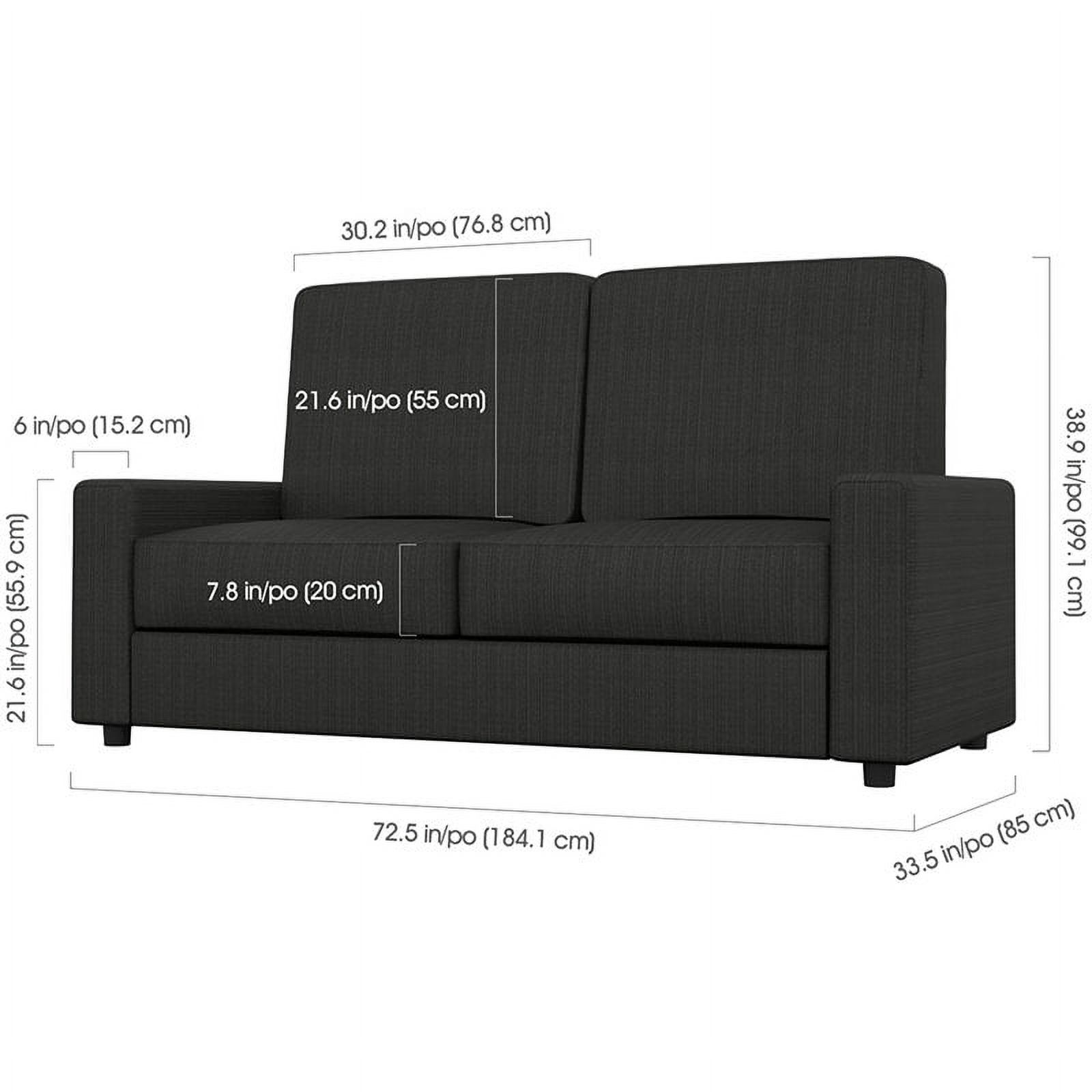 Atlin Designs 73"W Contemporary Wood Full Murphy Bed with Sofa in White/Gray