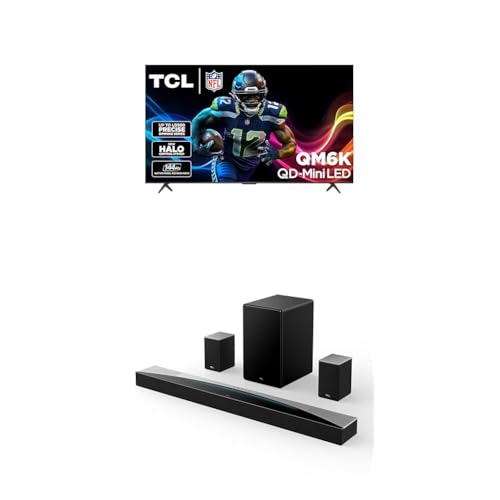 TCL 65-Inch Class QM6K Series QD-Mini LED 4K UHD Google Smart TV Best Value Mini-LED TV - QLED, 144hz, 288hz Gaming Rate, High Contrast Screen, Onkyo Audio, Dolby Atmos (65QM6K, 2025 Model)