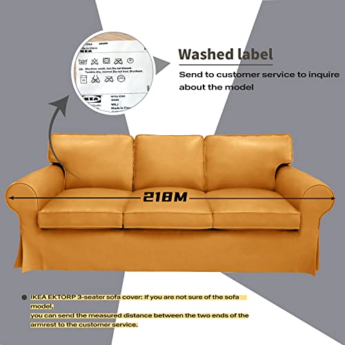EKTORP Sofa Cover 3 Seat (86in), Ektorp Couch Covers Made Compatible for IKEA Ektorp Sofa, Sofa Cover for Living Room, Linen Sofa Slipcovers (3 Seat, T-4)