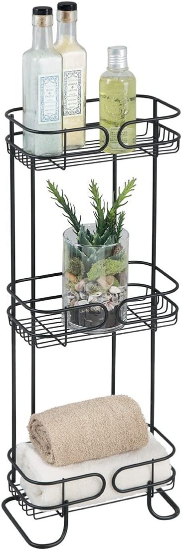 iDesign Neo Bathroom Shelf Caddy, Three Shelves, Shower, Matte Black