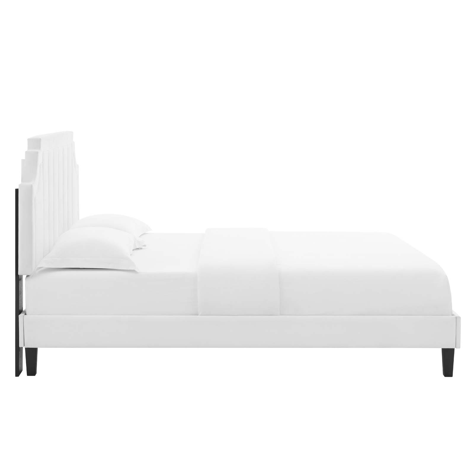 Modway Sienna Performance Velvet King Platform Bed in White