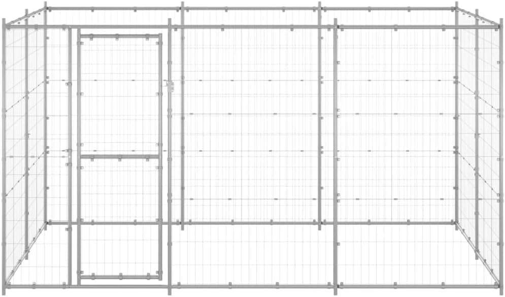 Outdoor Dog Kennel Galvanized Steel 78.1 ft2