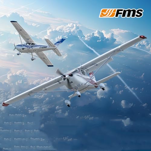 Fms Rc Planes for Beginners Remote Control Airplane for Adults Single-Engine Propeller Airplane 1500MM Cessna 182 Blue 6 Channel Hobby Rc Airplanes PNP (No Radio, Battery, Charger)