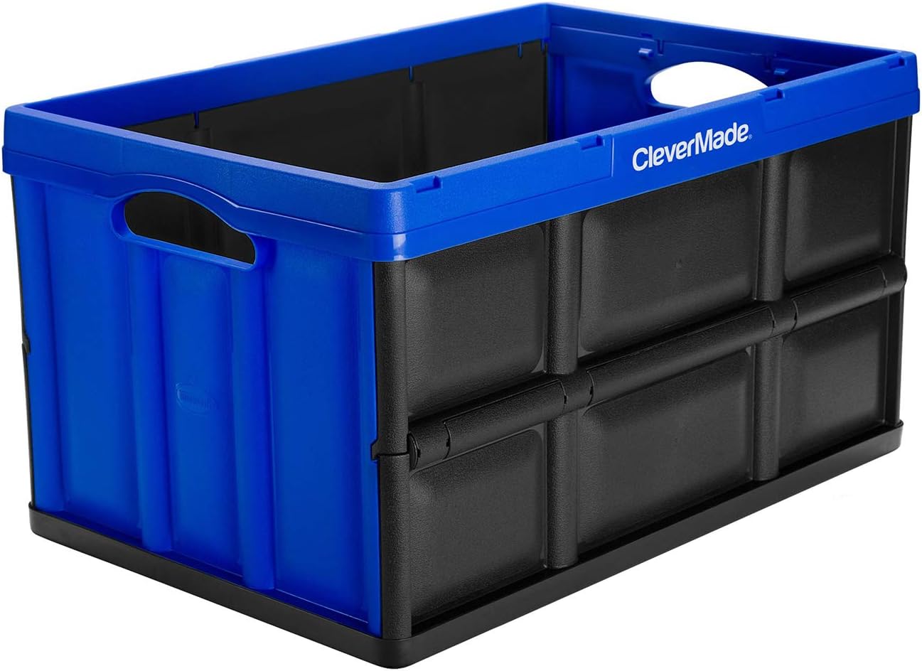 CleverMade 62L Collapsible Storage Bins (3 Pack) + Lids - Foldable Plastic Utility Crates for Organizing