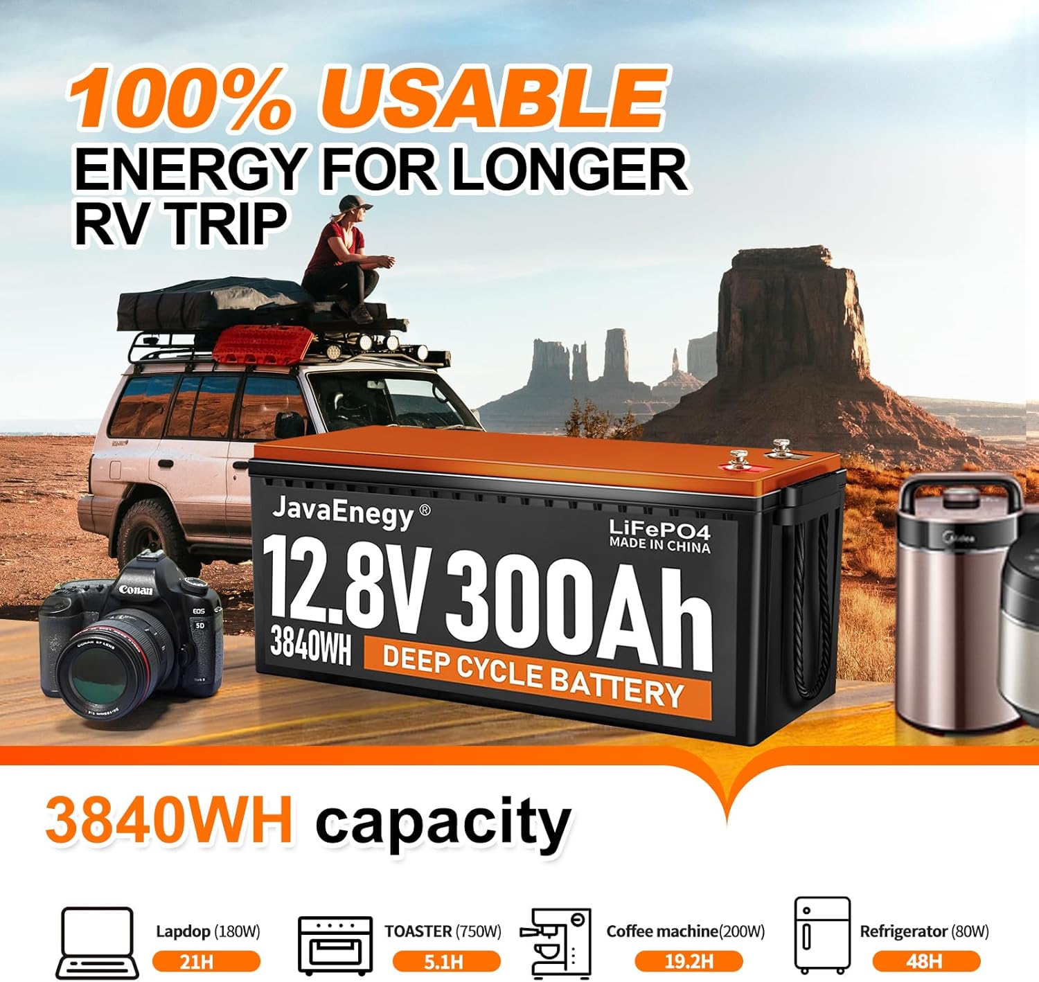 JAVA 12V 300Ah lifepo4 battery,12.8V Lithium battery rechargeable 8000+ deep cycle,3840wh output 3.84kwh energy,built-in 200A BMS 8000+ cycle,for traolling home storage ESS off-grid application