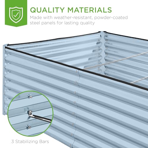 Best Choice Products 8x4x2ft Outdoor Metal Raised Garden Bed, Deep Root Planter Box for Vegetables, Flowers, Herbs, and Succulents w/ 478 Gallon Capacity - Gray