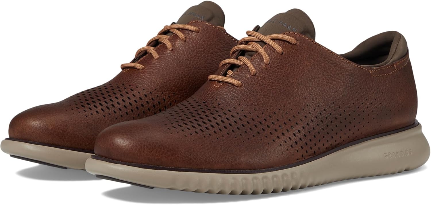 Cole Haan Men's 2.Zerogrand Laser Wing Tip Oxford Lined, Pecan/Truffle, 13