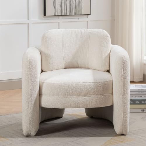 Accent Chair, Accent Chairs for Living Room with Backrest and Armrest, Upholstered Living Room Chairs in Velvet, Comfy Armchair Reading Chair for Bedroom, Small Space, Office, Reading Room, Orange