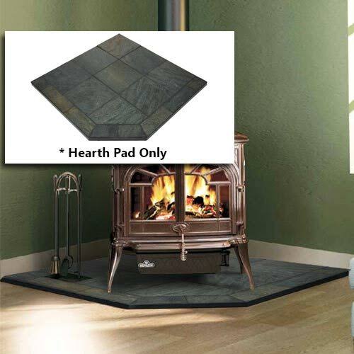 Natural Smokey Slate 40&& x 40&& Single Cut Corner Hearth Pad
