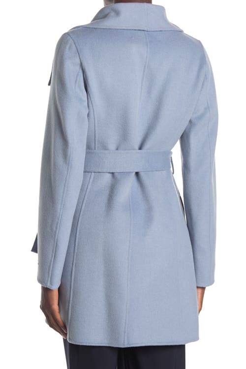 Tahari Ella Double Face Wool Coat, Pale Blue / Xs