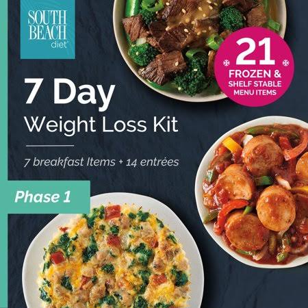 South Beach Diet Phase 1 Frozen + Ready-To-Go 7-Day Weight Loss Kit, 21 Meals