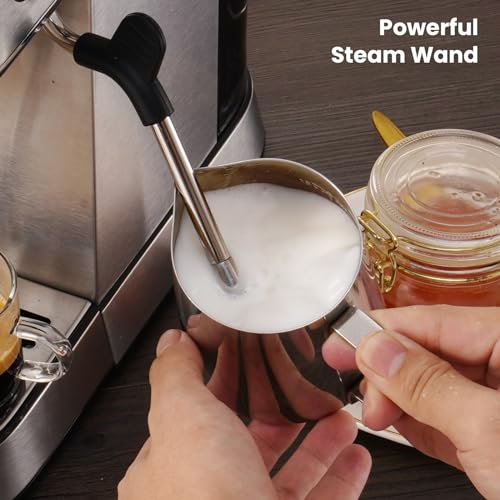 Gevi Espresso Maker 20 Bar, Professional Espresso Machine with Milk Frother, Stainless Steel Expressions Machine for Latte, Cappuccino, Commercial Espresso Machines & Coffee Makers, Great Gift, Beige