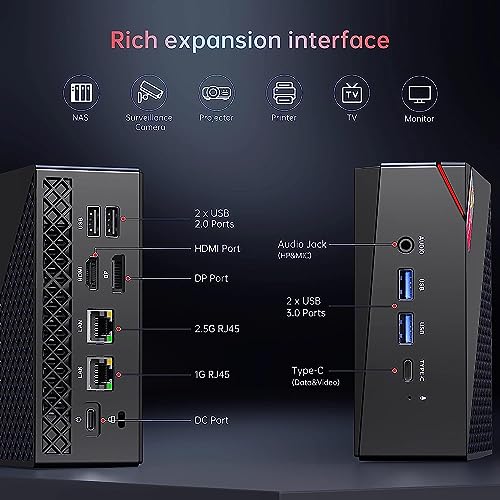 ACEMAGICIAN Mini Gaming PC AMD Ryzen™ 7 5800U 16GB DDR4 RAM, 512GB SSD, Wind 11 Pro 8 Cores/16 Threads Mini Computers (up to 4.4Ghz) 4K Triple Display Mini Desktop Bluetooth/WiFi 6/Office