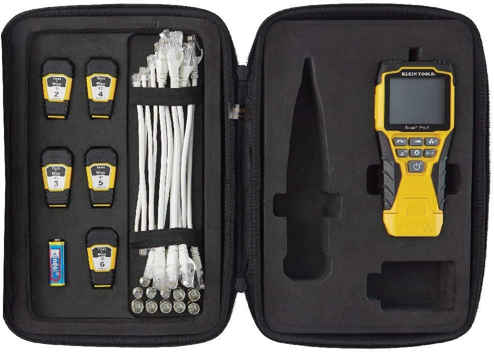 Klein Tools VDV501-853 CoaxialCable Tester, Scout Pro 3 with Test-n-Map Remote, Includes Remotes #2 - #6, Tests Voice, Data and Video Cable