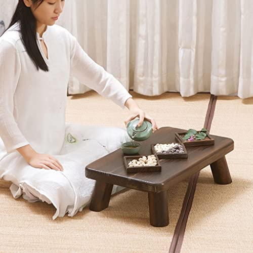 End Tables Japanese Altar Table, Tatami Chabudai Puja Table,Paulownia Wood Low Coffee Table for Living Room, Bedroom (Color : Brown, Size : 68 * 35 * 18cm)