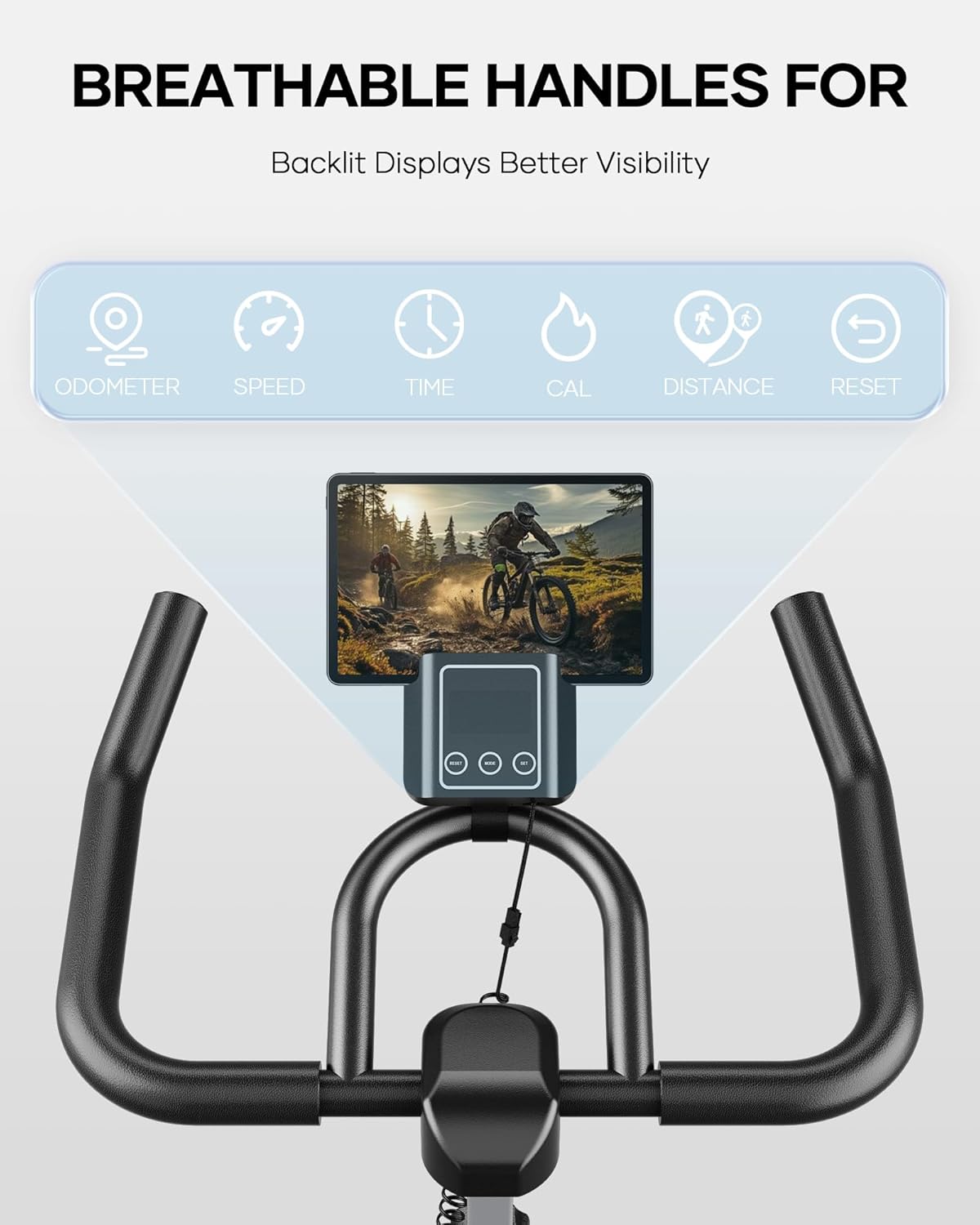 Exercise Bike Stationary Bikes for Home Cycling Bike Indoor Bike with Resistance Comfortable Seat Cushion LCD Monitor Silent Belt Drive Heavy Flywheel 300lbs Weight Capacity