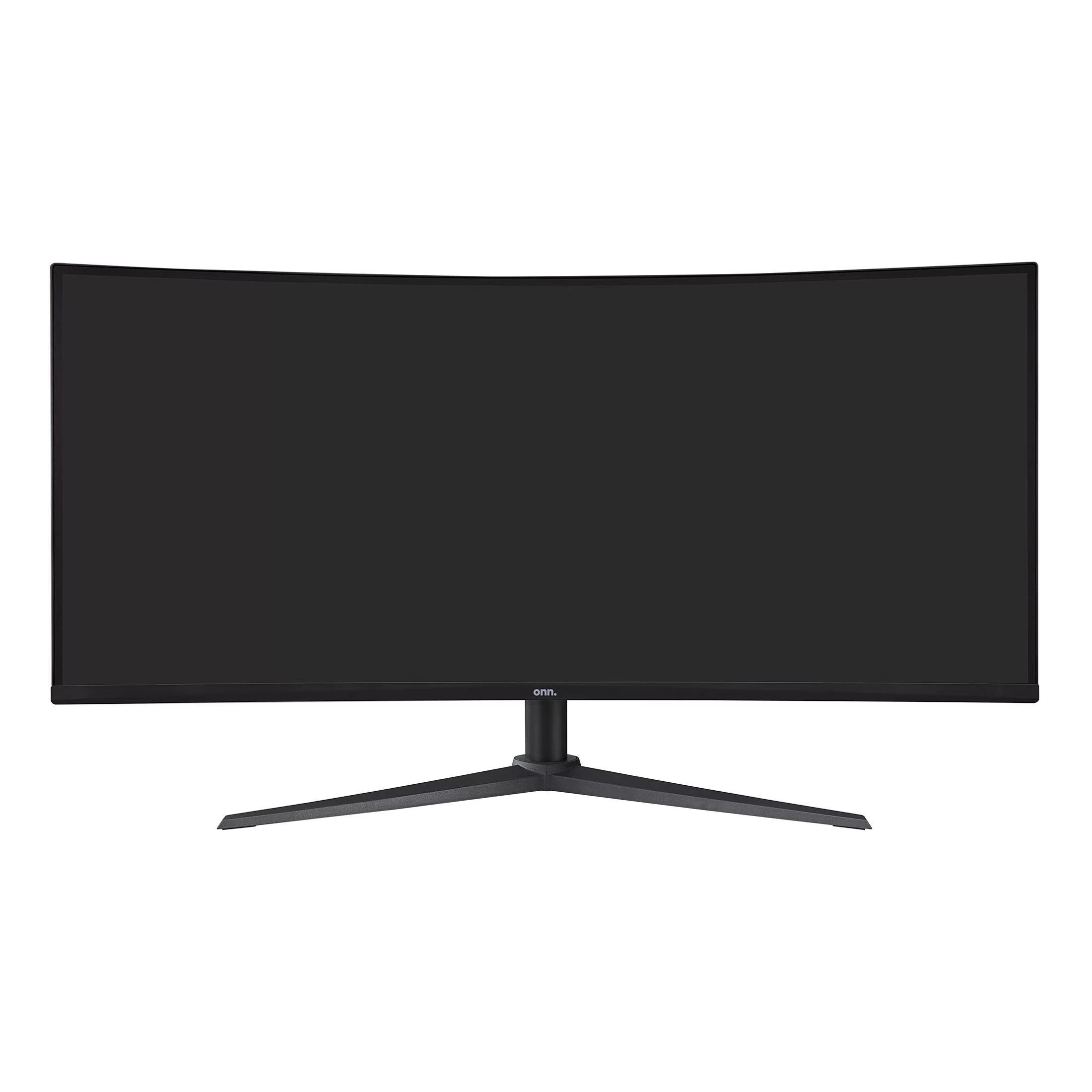onn. 34" Curved Ultrawide WQHD (3440 x 1440p) 100Hz Bezel-Less Office Monitor with Cable, Black