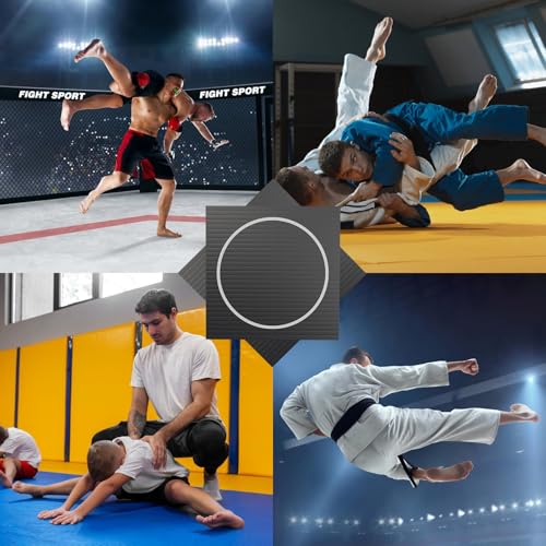 10' x 10' Wrestling Mat, Durable Judo Mat, Jiu Jitsu Mats for Home & Gym, Roll-Up Design for Martial Arts & BJJ Training
