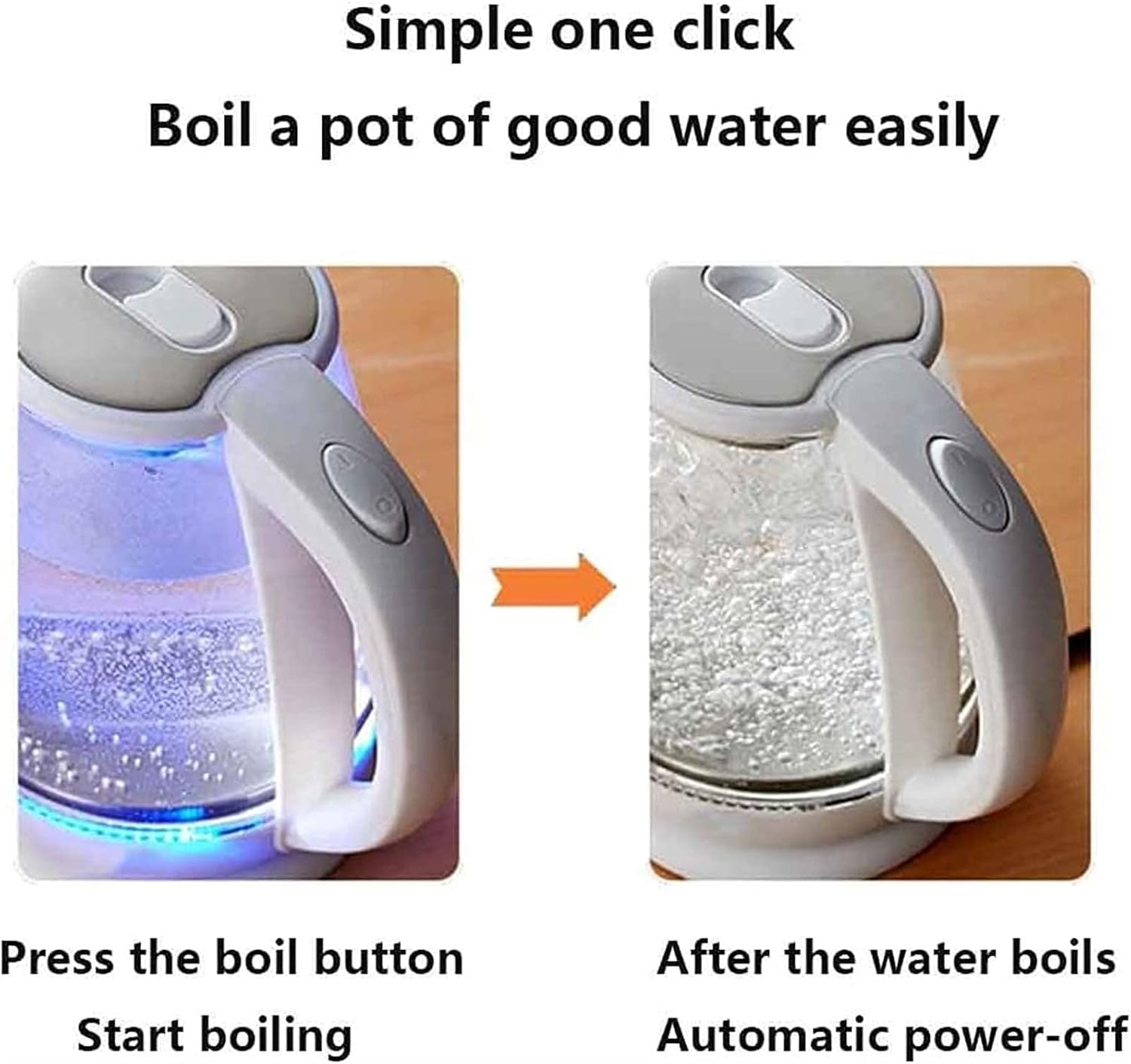 Kettles, Glass Kettles for Boiliwater Tea Pot 1.8L Fast Boil Water Kettle with Illuminated Led, Auto-Off & Boil-Dry Protection - for Hot Water Tea & Coffee Maker