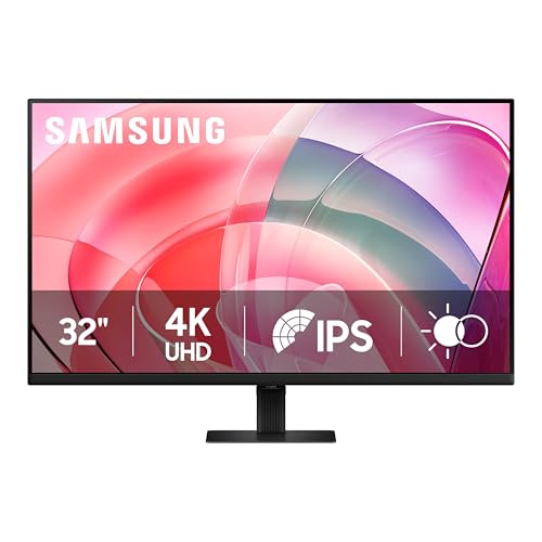 Samsung 32" ViewFinity S7 (S70D) 4K UHD IPS HDR10 High Resolution Monitor with Speakers, DP Port, TUV-Certified, 2025, LS32D708EBNXGO