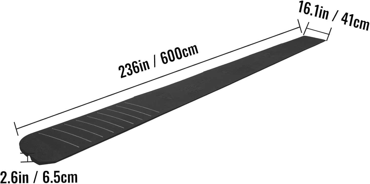 VEVOR Curb Ramp, 5 Pack Rubber Driveway Ramps, Heavy Duty 32000 lbs Weight Capacity Threshold Ramp, 2.6 inch High Curbside Bridge Ramps for Loading Dock Garage Sidewalk, Expandable Full Ramp Set
