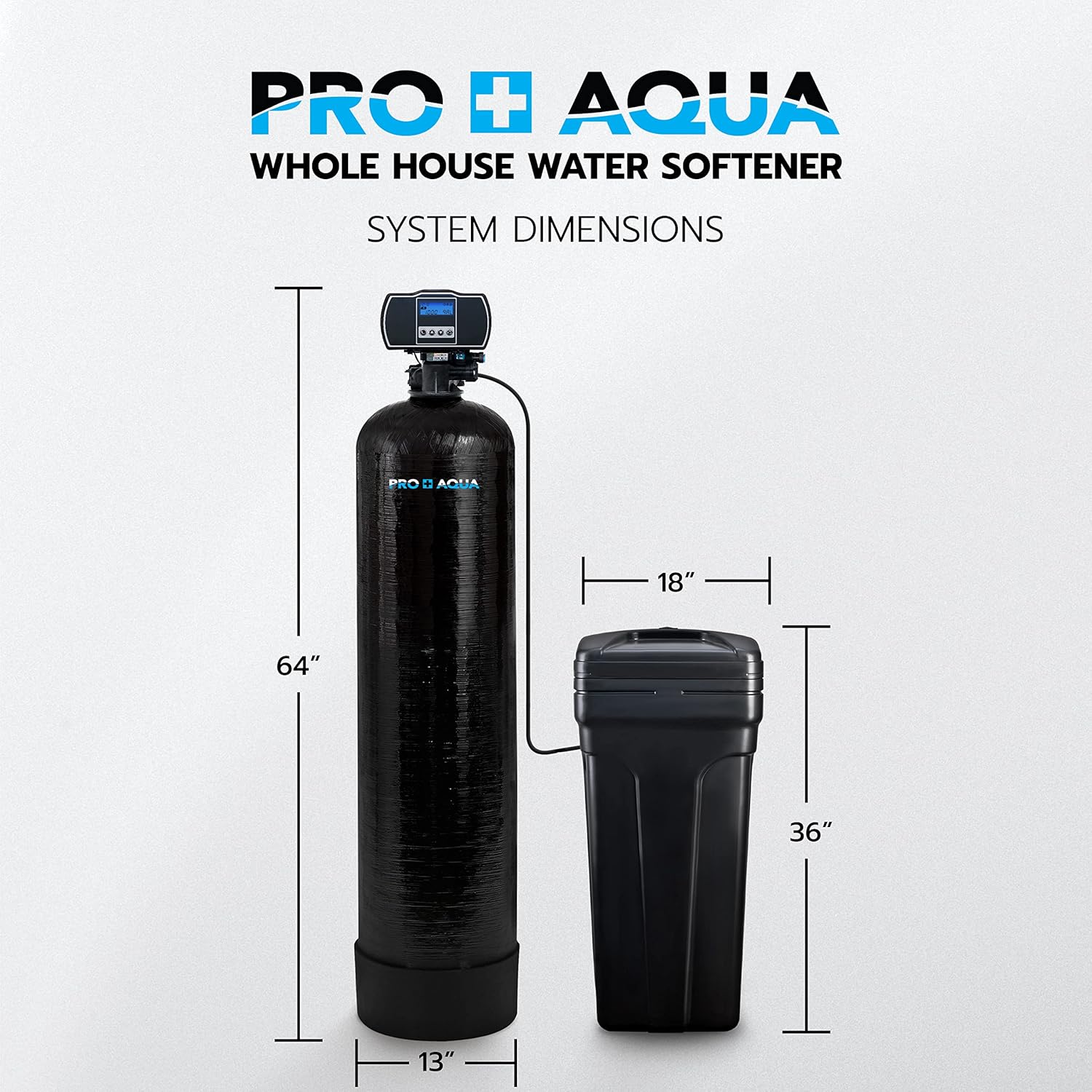 PRO+AQUA Whole House Water Softener High Demand Heavy Duty 80,000 Grain Capacity 1 Ports