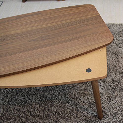 AZUMAYA Kotatsu Heater Folding Legs Table W36.0 x D20.0 x H14.5 Inches Natural Oak and Rubber Wood Material Home and Living Herringbone Pattern Table Top Wood Brown Color KT-111