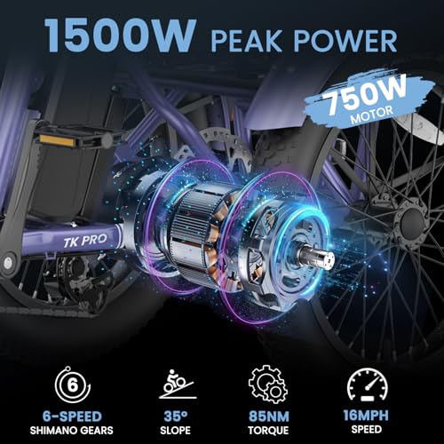 MOONCOOL Electric Tricycle for Adults, 500W/750W 48V 20" Folding Electric Trike Peak Power 1100W, 3 Wheels Electric Bicycle, Aluminum Frame Electric Tricycle with Large Basket and Removable Battery