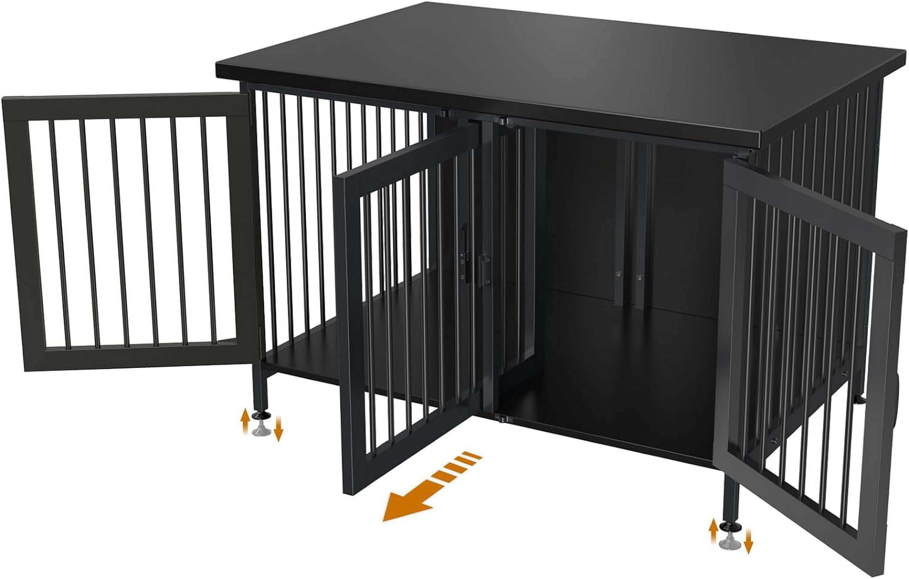 Double Dog Crate with Divider for 2 Small Dogs or 1 Dog, Furniture Style Kennel Indoor Cage with Removable Panel (Int.dims:36.2”Wx24.5”Dx21”H)
