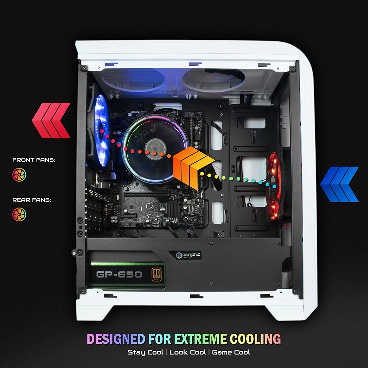 Periphio Warp Gaming PC Computer - AMD Ryzen 5 5600G | Radeon Vega 7 Graphics | 1TB Solid State (SSD) | 16GB DDR4 RAM | Windows 11 | RGB Gaming Mouse + Keyboard