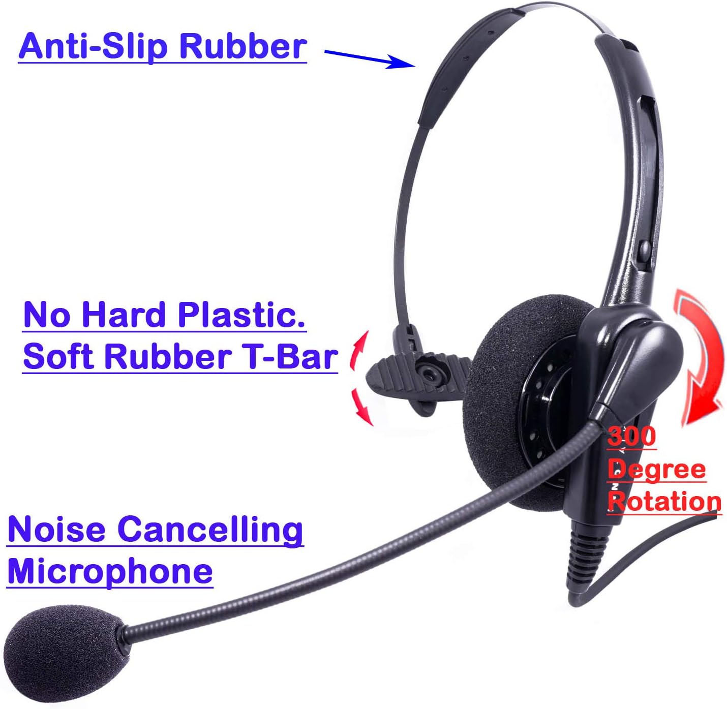 Phone Headset Compatible with Avaya Nortel Phone 1120e 1140e 1150e 1165e 1210 1220 1230 3903 3904 3905 - Classic Style Noise Cancelling Mic Headset