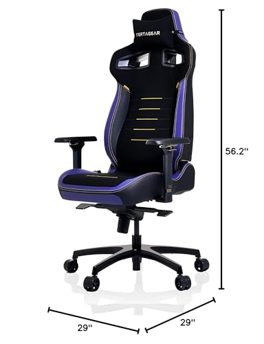 VERTAGEAR PL4800 Ergonomic Big & Tall Gaming Chair Featuring ContourMax Lumbar & VertaAir Seat Systems - RGB LED Kits Upgradeable - Black/White