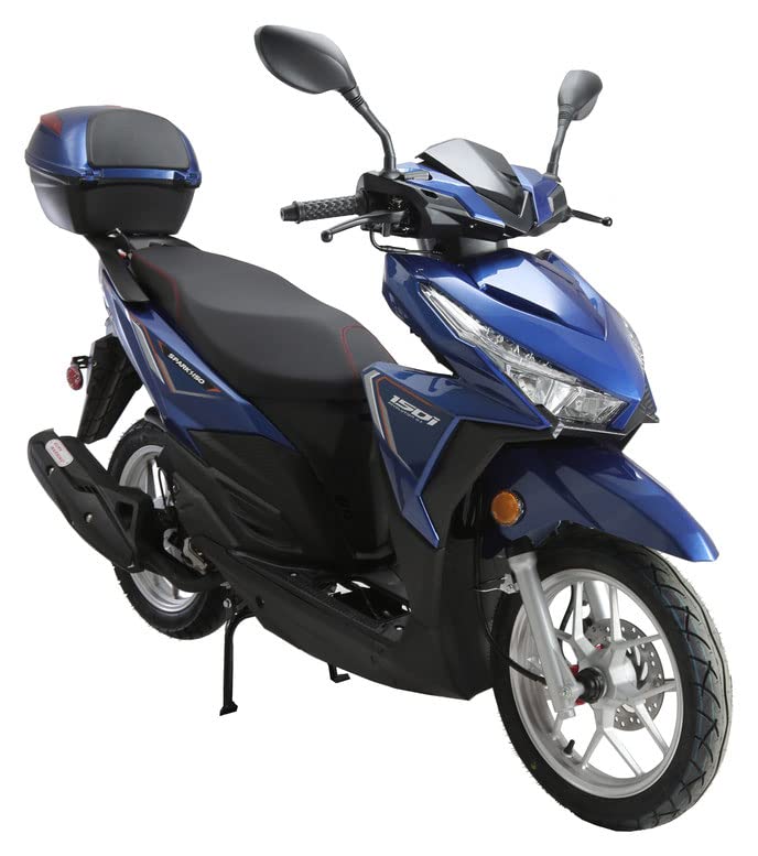 HHH Upgraded 150cc Scooter Vitacci Spark150 Fully Automatic Street Scooter with Gy6 Engine 150cc Motorcycle Moped Gas Street Bike for Adult and Youth (Black)