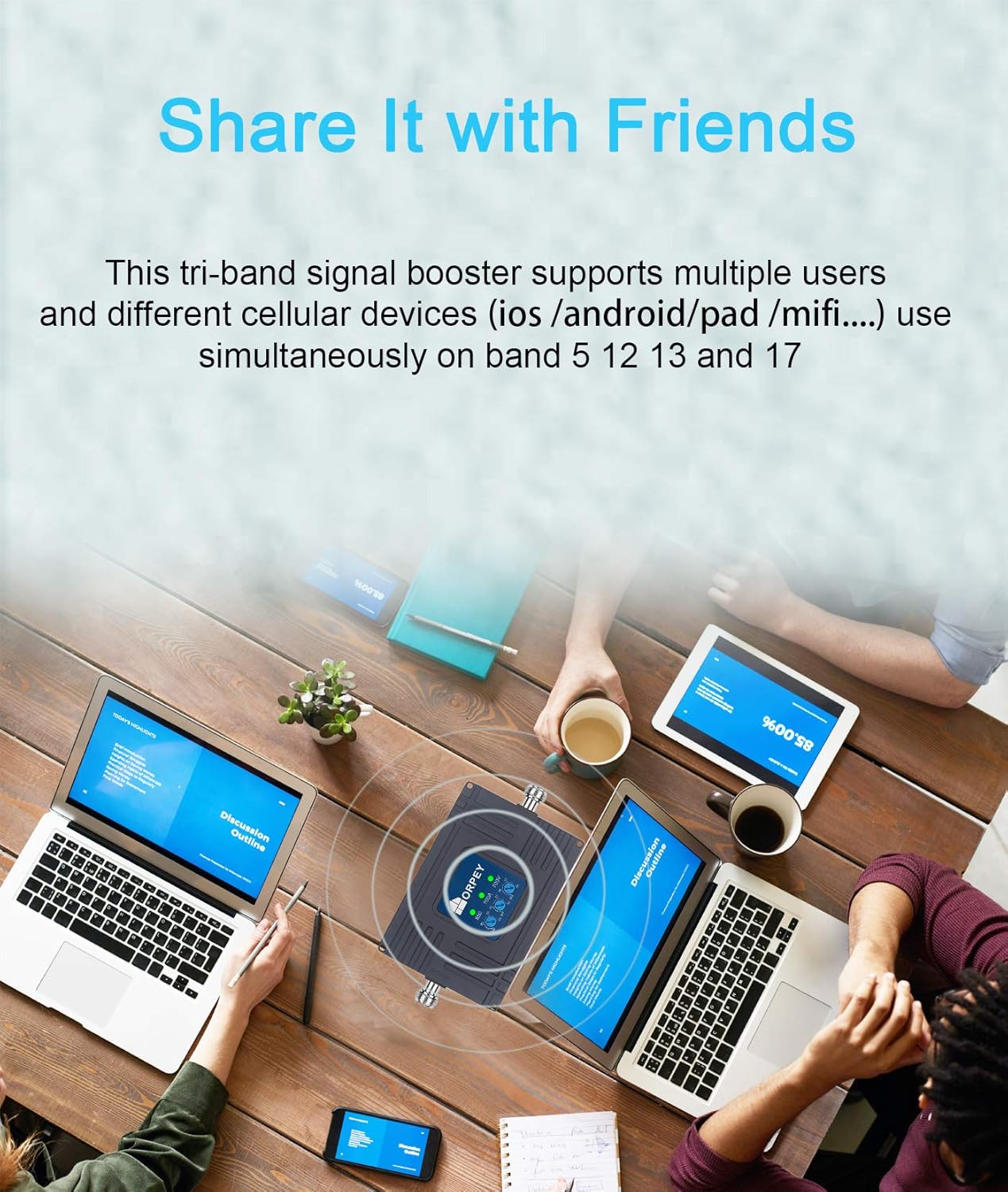 ORPEY Verizon Cell Phone Signal Boosters 5G 4G LTE Up to 5,500 sq.ft, Cell Booster for Home - App Assisted Install, Cell Booster Band 5/12/13/17 for AT&T, T-Mobile, Sprint & More | FCC Approved