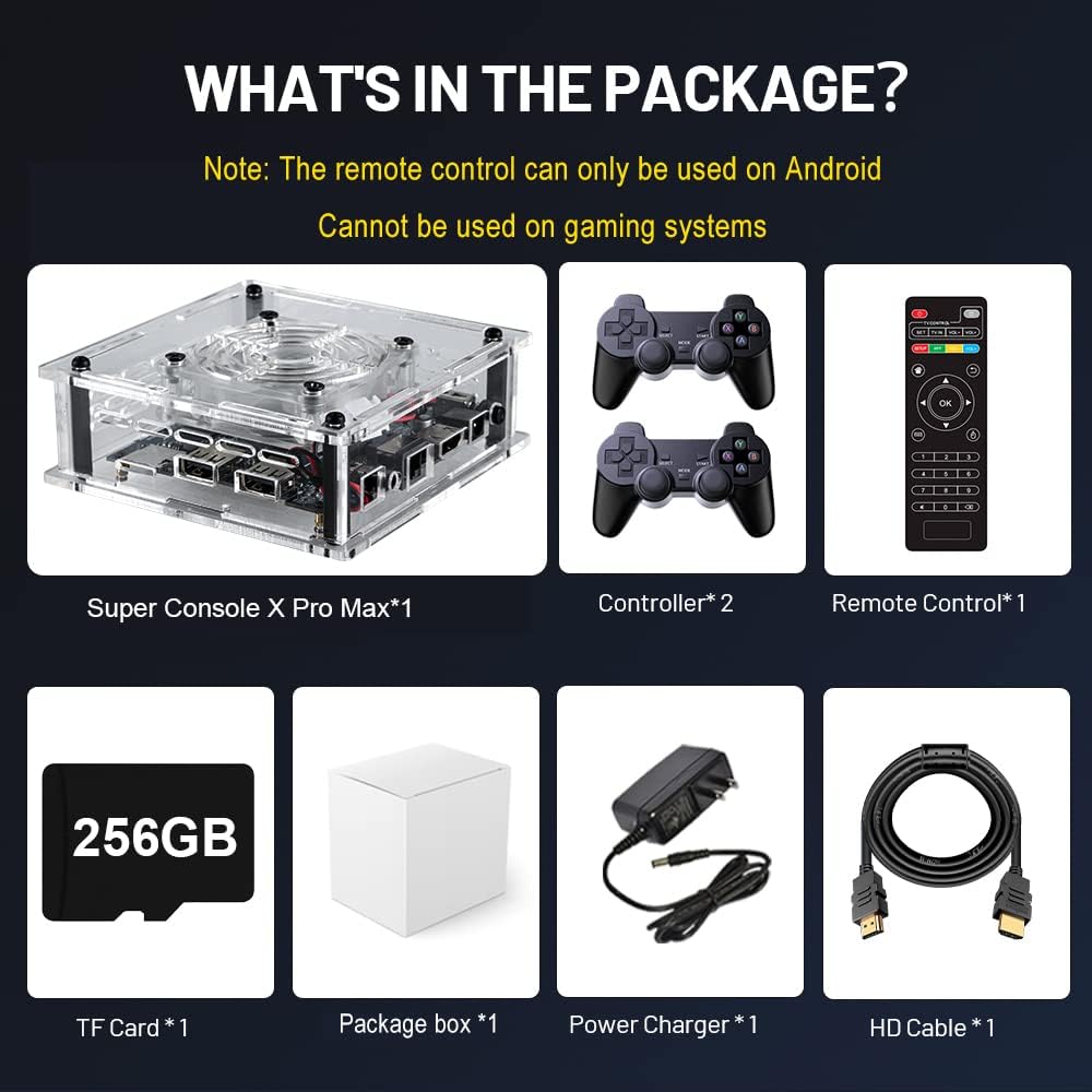Super Console X Pro Max Arcade Box ,Dual System,70000+ Classic Games, Video Game Console, Suport 50+Emulators, 4K HD LAN/WiFi,Wireless Controllers