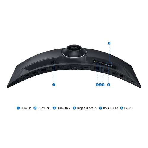 SAMSUNG 49" Odyssey G9 (G95C) Series DQHD 1000R Curved Gaming Monitor, 240Hz, 1ms(GtG), DisplayHDR 1000, AMD FreeSync Premium Pro, Eye Saver Mode, Auto Source Switch+, LS49CG950ENXZA, 2024