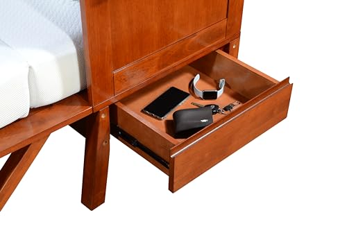 Amalfi Murphy Cabinet Chest Desk Bed with Drawers & USB Charging Station (Queen Size, Java)
