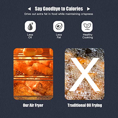 COSTWAY 15.5 QT Air Fryer Oven, 16-in-1 Convection Air Fryer with 16 Cooking Presets Rotisserie Dehydrator Roast Bake Broil, Oil-Free Countertop Oven with Timer Temperature Control and 8 Accessories