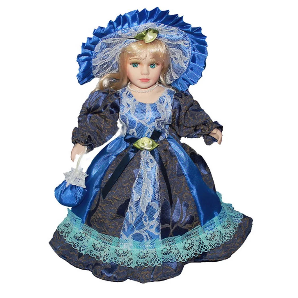 Antique Elegant Porcelain Girl for Doll Standing Figurines Handicraft Beautifully Dolls Christmas Gift Exquisite Present