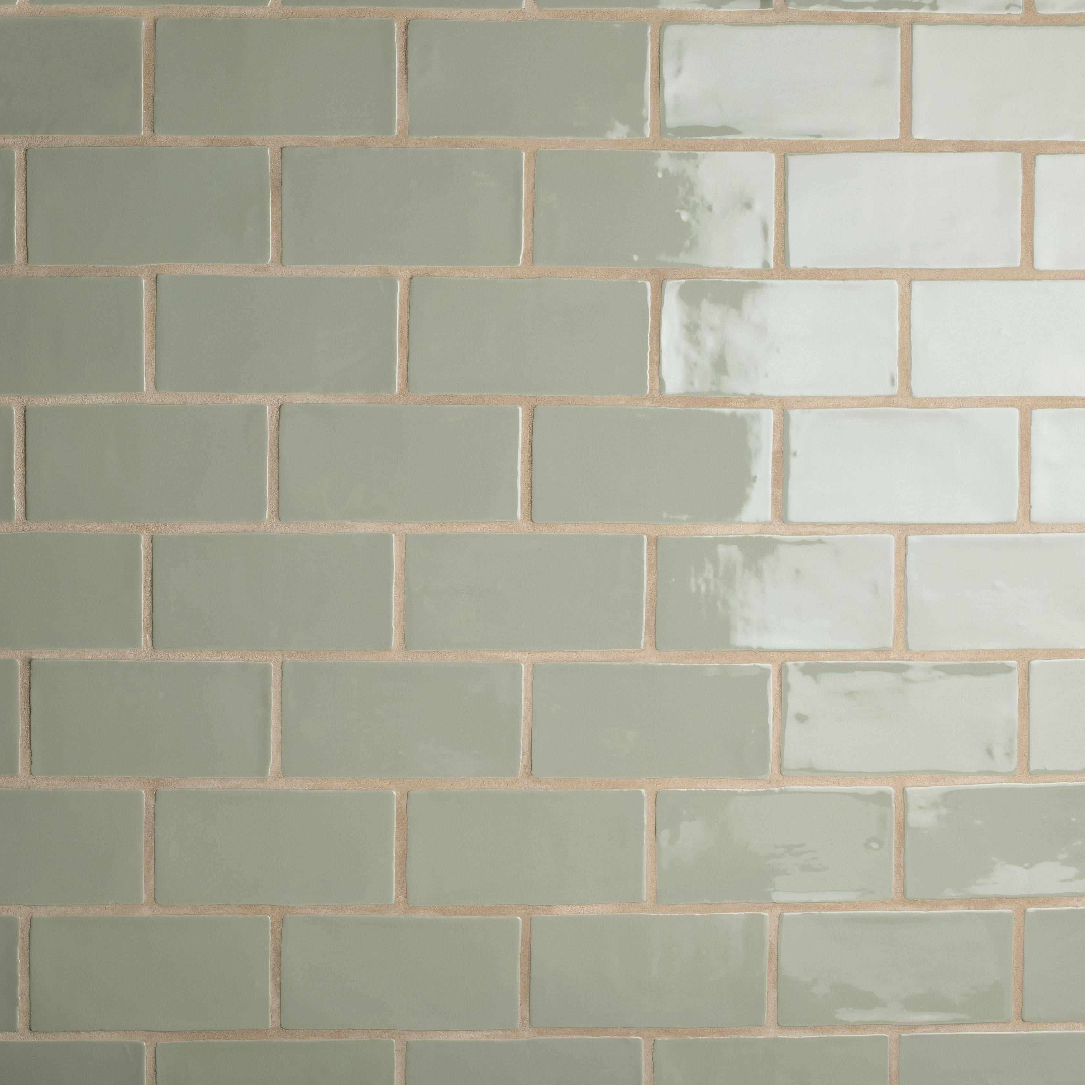 SomerTile Chester Sage 3x22 x 6x22 Ceramic Wall Subway Tile - Case 44 Tiles
