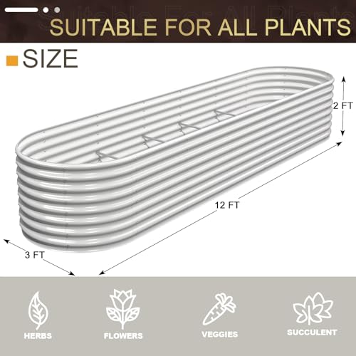 FRIZIONE Raised Garden Bed Outdoor, Raised Garden Beds for Flower, Raised Planter Box Outdoor for Herb, Vegetable - N1