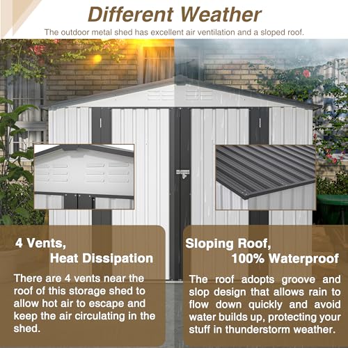 6x4 Ft Outdoor Storage Shed, Heavy-Duty All-Weather Tool Shed with Lockable Doors, Durable Resin Construction for, Patio & Backyard Organization Black