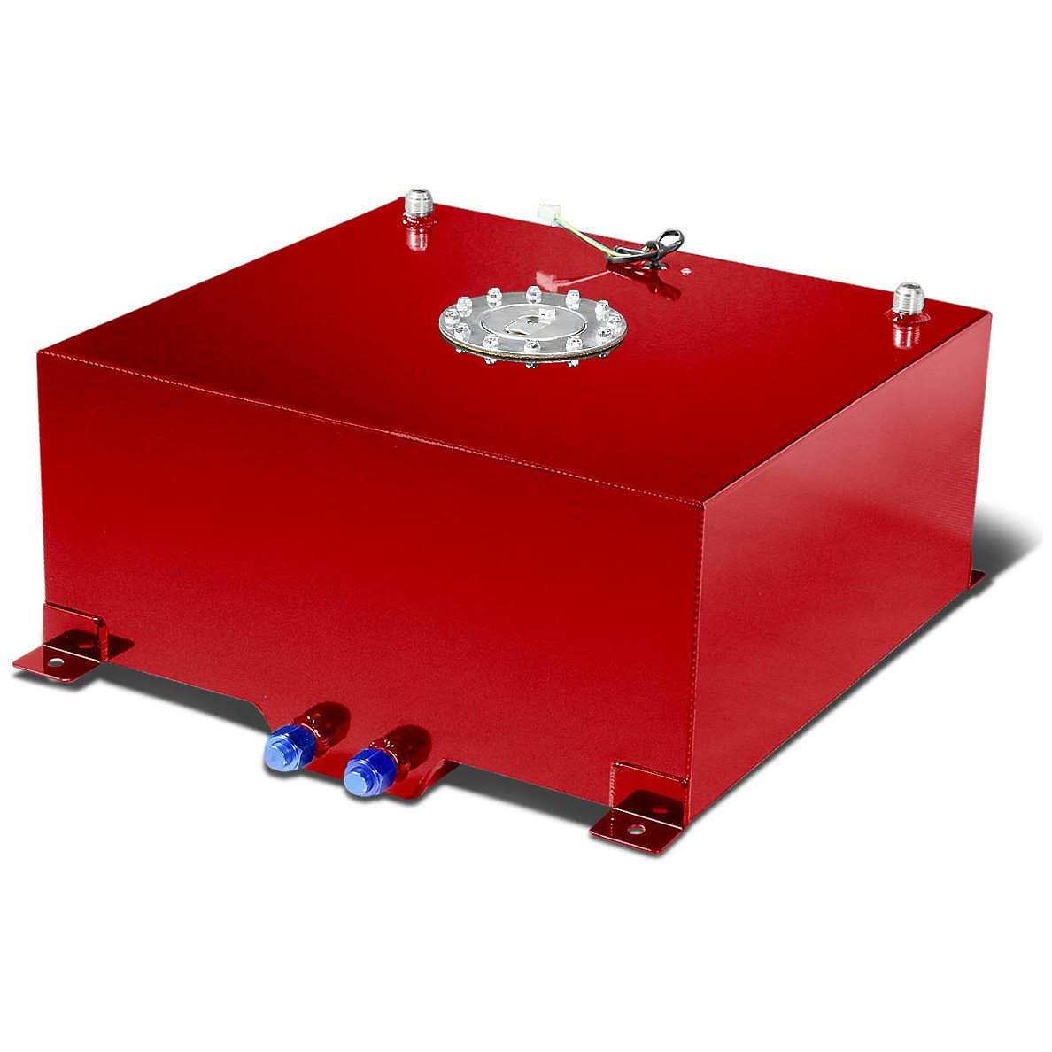 DNA Motoring for -Gallon Aluminum Street/Drift/Strip/Racing Fuel Cell Red Gas Tank with Level Sender and Silver Cap ALU-FT-T8