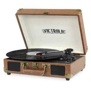 Victrola Portable Bluetooth Suitcase Record Player with 3-Speed Turntable Classic Brown