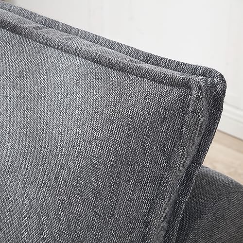 Bellemave 3 in 1 Pulling Out Ottoman Sofa Bed,Multipurpose Faux Leather Folding Ottoman Sleeper Couch Lounger,Convertible Adjustable Sleeper Chair for Living Room Apartment Office（Dark Grey PU）